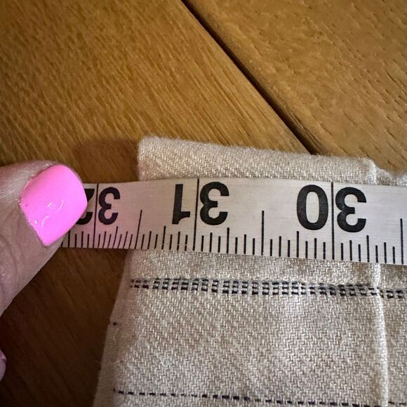 Ralph Lauren wide leg linen blend striped pants cream 10 - Picture 7 of 9